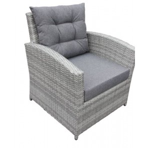 2 Lænestole med hynde. 4 line Tonet grå  (200041)