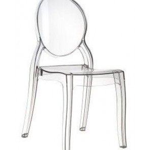 Stol i klar plast. Elisabeth  (910009) - Sælges kun i pakninger af 4 stk.